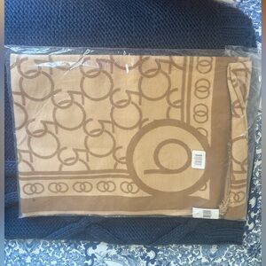 Bloomingdales Accessories 50th Anniversary Double Sided Rectangle Scarf Camel